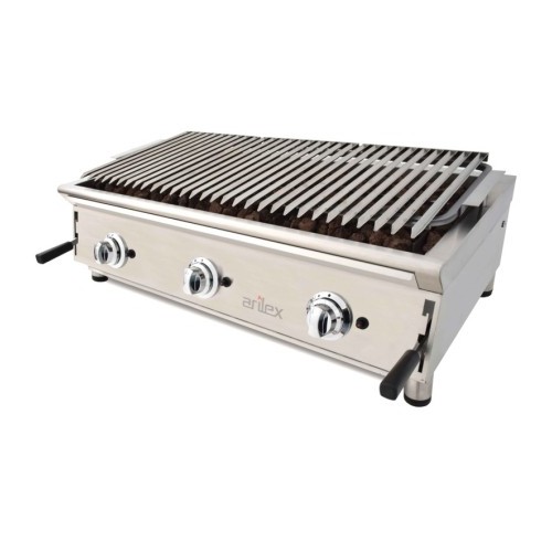 Comprar Barbacoa a gas con piedra volcánica parrilla pavonada 1000mm 100BAR en Pepebar