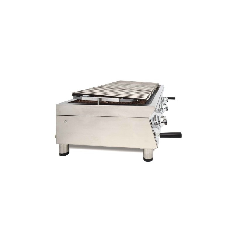 Comprar Barbacoa a gas con piedra volcánica parrilla pavonada 1000mm 100BAR en Pepebar