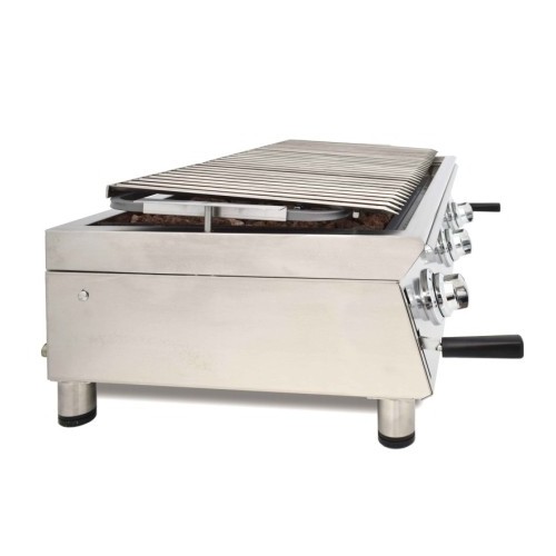 Comprar Barbacoa a gas con piedra volcánica parrilla pavonada 1000mm 100BAR en Pepebar