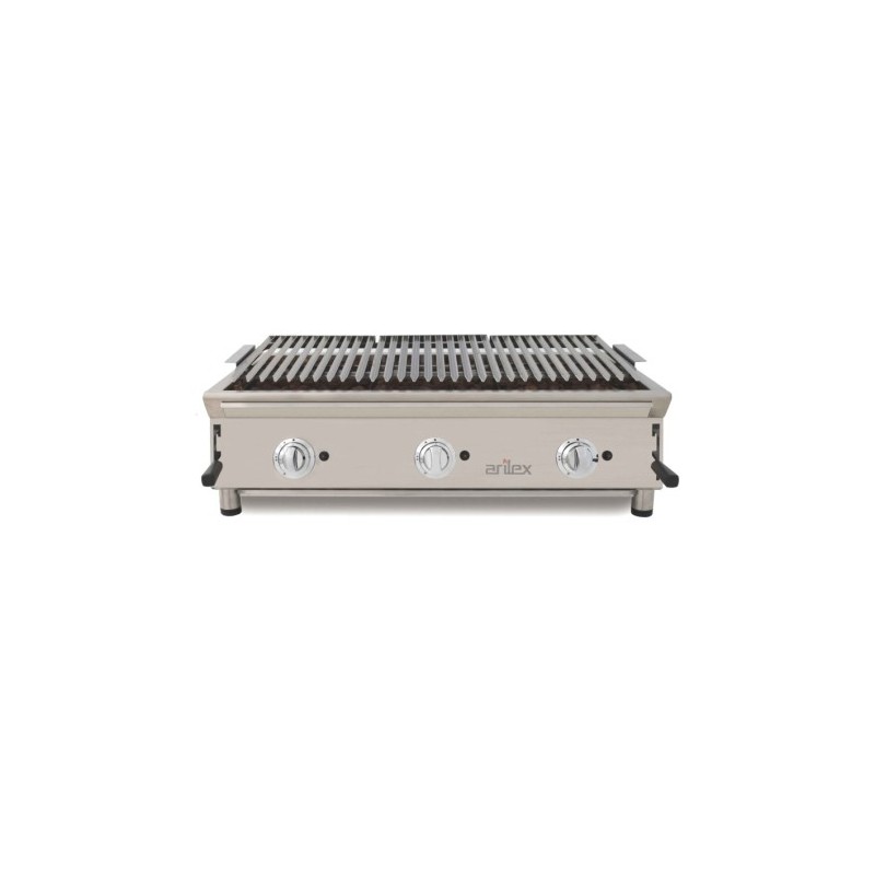 Comprar Barbacoa a gas con piedra volcánica parrilla pavonada 1000mm 100BAR en Pepebar
