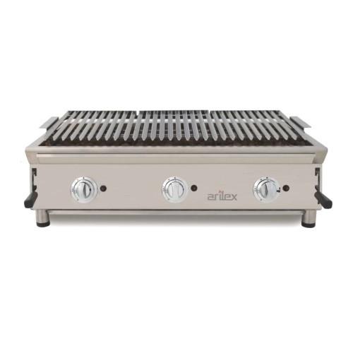 Comprar Barbacoa a gas con piedra volcánica parrilla pavonada 1000mm 100BAR en Pepebar