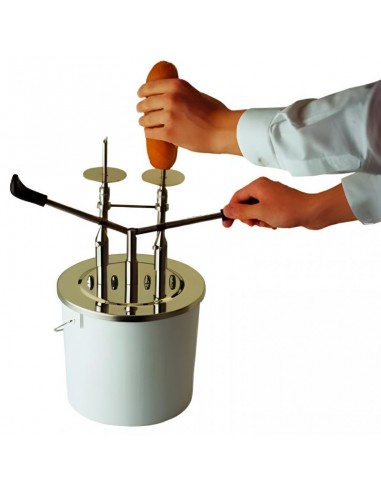 Dosificador chocolates y cremas cilíndrico con doble inyección y cubo de 3 litros Comprar Dosificador chocolates y cremas cilíndrico con doble inyección y cubo de 3 litros en Pepebar