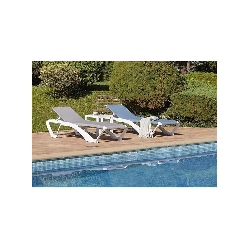 Comprar Tumbona Marina club blanca y azul Resol 03970 en Pepebar