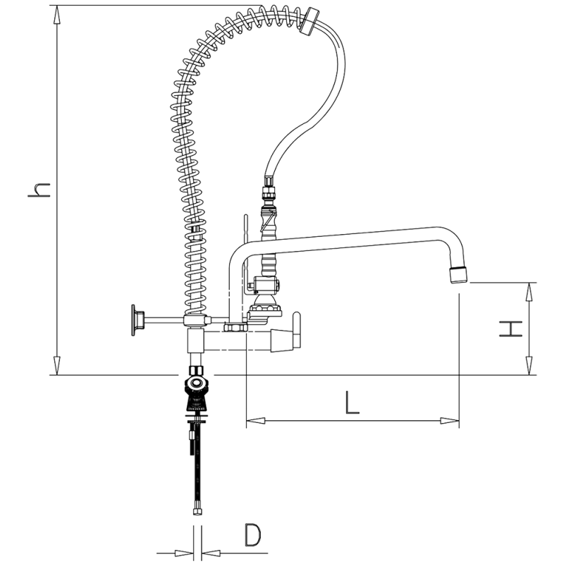 Comprar Grifo ducha extra bajo sobremesa básico dos aguas con caño incorporado 463081 en Pepebar