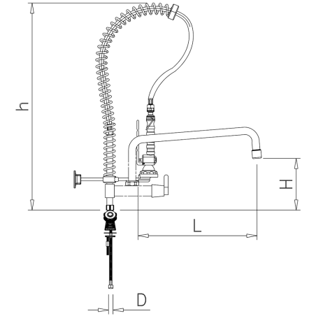 Comprar Grifo ducha extra bajo sobremesa básico dos aguas con caño incorporado 463081 en Pepebar