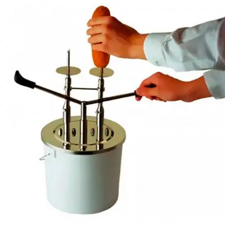 Dosificador chocolates y cremas cilíndrico con doble inyección y cubo de 3 litros Comprar Dosificador chocolates y cremas cilíndrico con doble inyección y cubo de 3 litros en Pepebar