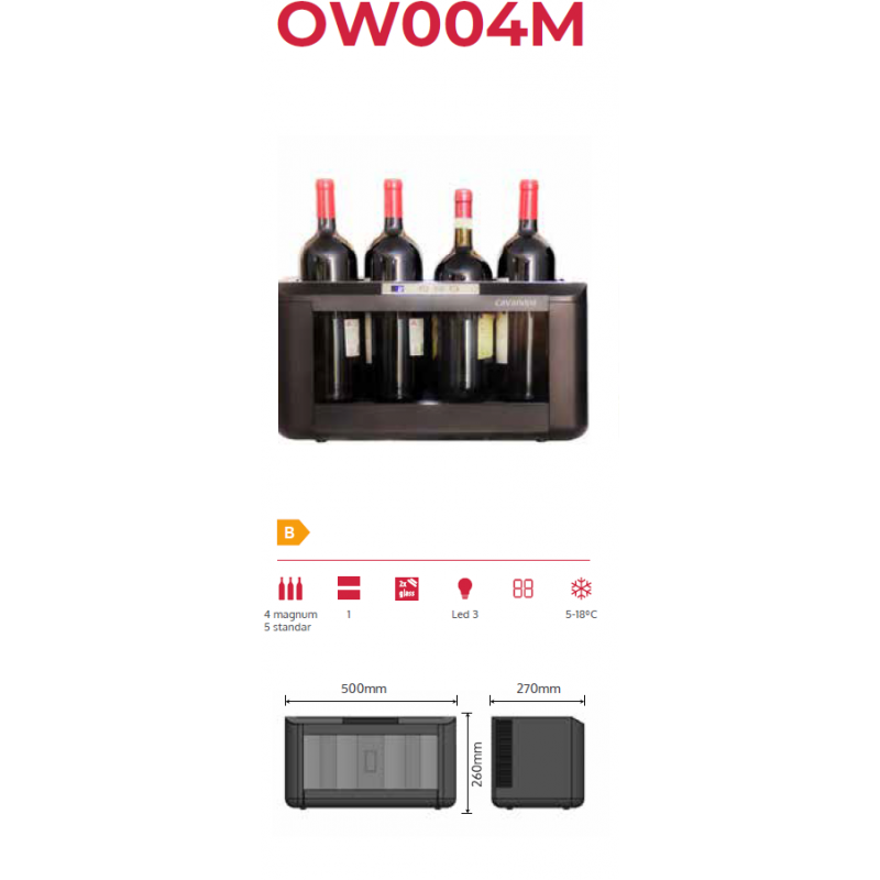 Comprar Vinoteca refrigeradora de barra 5 botellas magnum OW004M en Pepebar