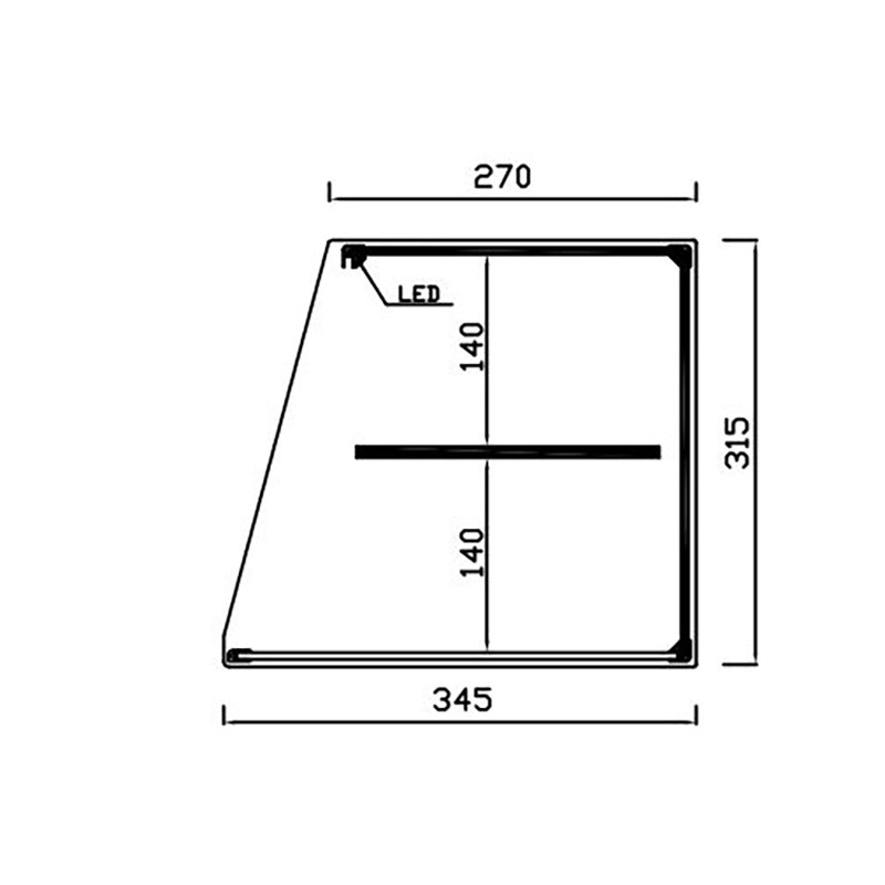 Comprar Vitrina neutra INOX-V con estante Varias opciones y medidas Vitrinas Gómez en Pepebar