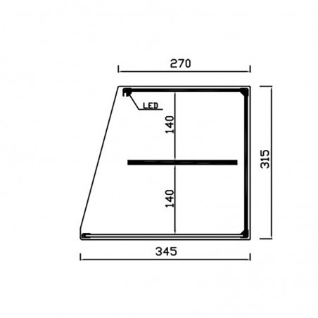 Comprar Vitrina neutra INOX-V con estante Varias opciones y medidas Vitrinas Gómez en Pepebar