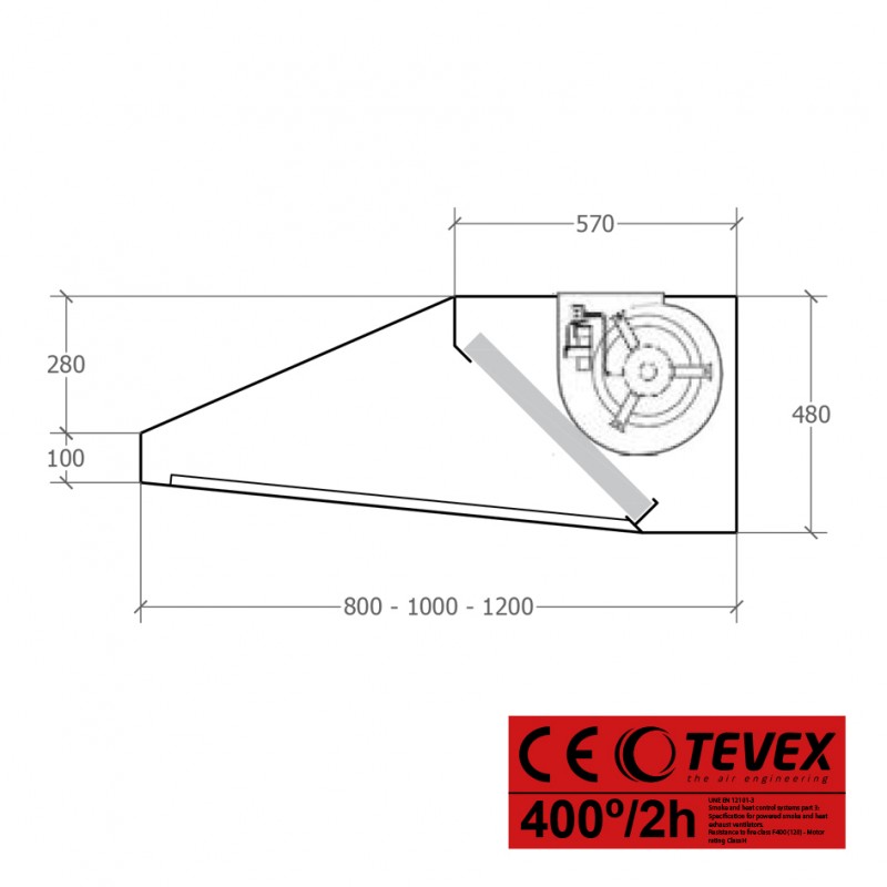 Comprar Campana Extractora Óptima Mural en varias medidas con y sin motor CEOP Tevex en Pepebar