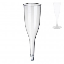 50 Partes superiores para copas de cava de plástico, 0,1 l diámetro 5 cm · 17,5 cm transparente