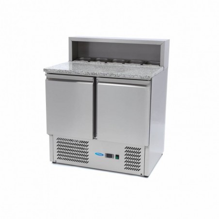 Comprar Mesa refrigerada de preparación 90 cm 2 puertas para 5 x 1/6 gn con tapa de acero inoxidable en Pepebar