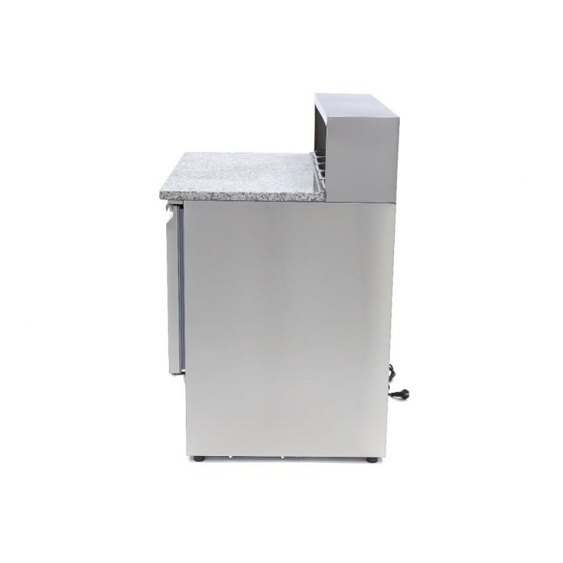 Comprar Mesa refrigerada de preparación 90 cm 2 puertas para 5 x 1/6 gn con tapa de acero inoxidable en Pepebar