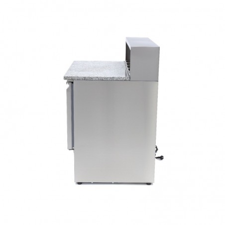 Comprar Mesa refrigerada de preparación 90 cm 2 puertas para 5 x 1/6 gn con tapa de acero inoxidable en Pepebar