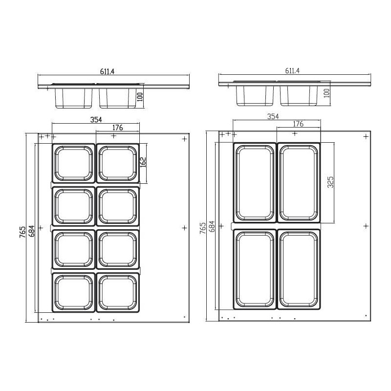Comprar Saladette 67 litros con 8 x 1/6 gn modelo de sobremesa en Pepebar
