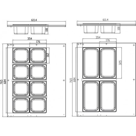 Comprar Saladette 67 litros con 8 x 1/6 gn modelo de sobremesa en Pepebar