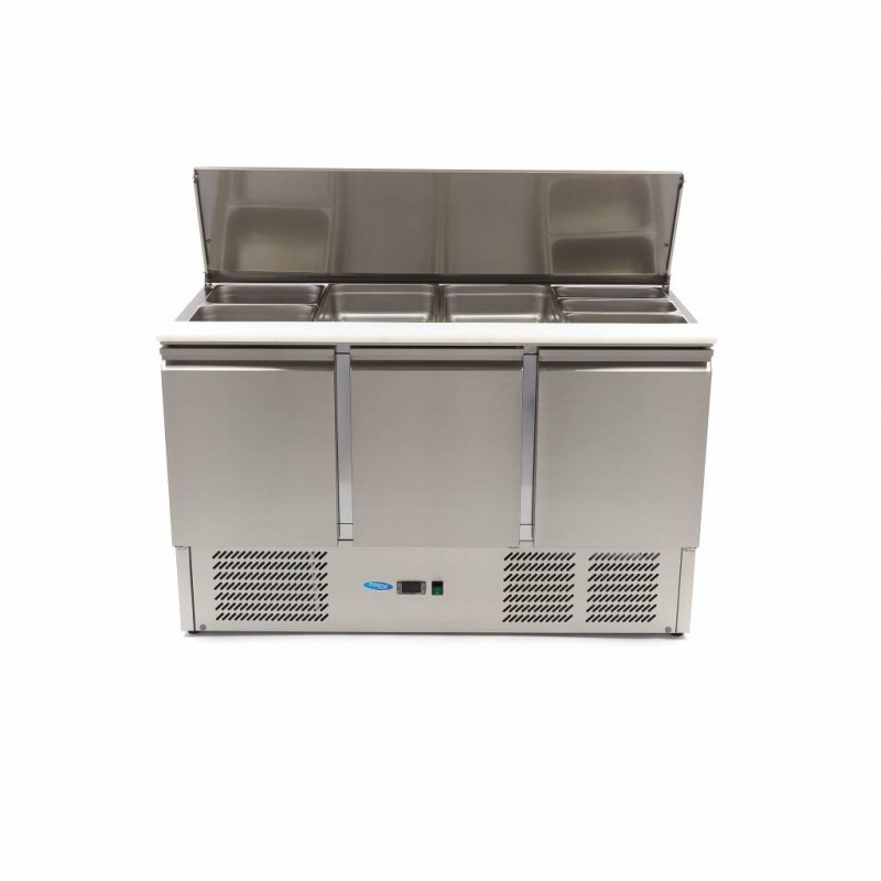 Comprar Saladette 400 litros 137 cm 3 puertas con tabla de cortar en Pepebar