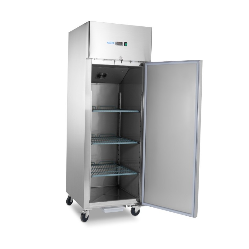 Comprar Frigorífico 600 litros 3 estantes ajustables 2/1 gn con ruedas y estantes en Pepebar