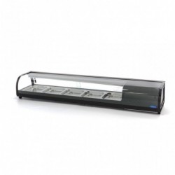 Vitrina Repisa frigorífica para sushi y tapas 132 litros con 5 x 1/2 gn modelo de sobremesa