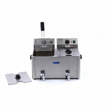 Comprar Freidora 2 cestas de 8 litros con grifo de vaciado en Pepebar