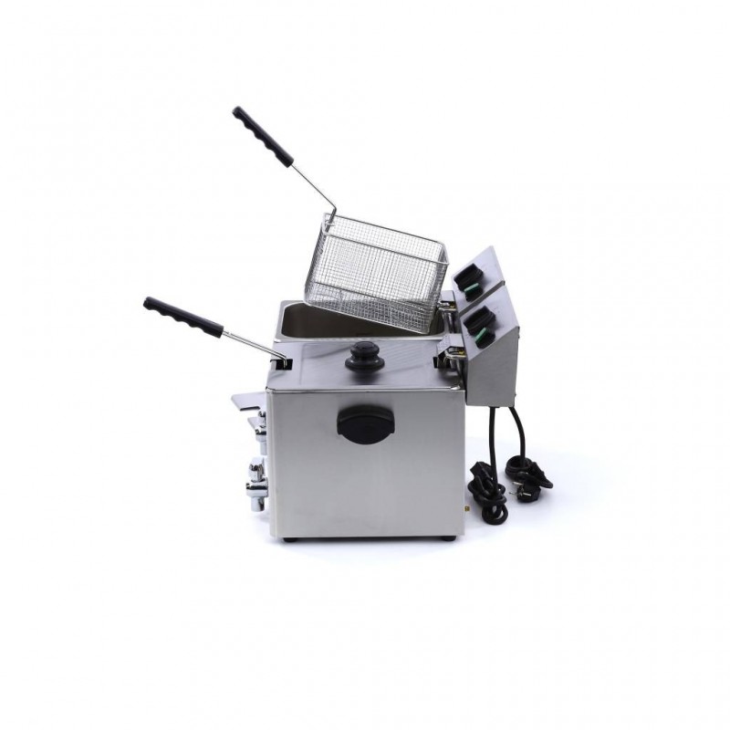Comprar Freidora 2 cestas de 8 litros con grifo de vaciado en Pepebar