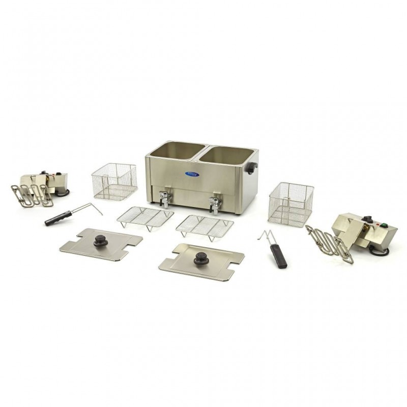 Comprar Freidora 2 cestas de 8 litros con grifo de vaciado en Pepebar