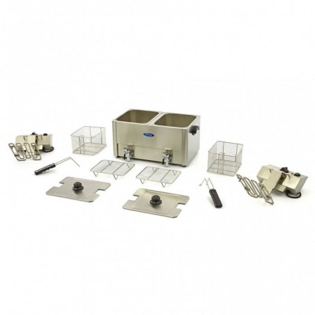 Comprar Freidora 2 cestas de 8 litros con grifo de vaciado en Pepebar