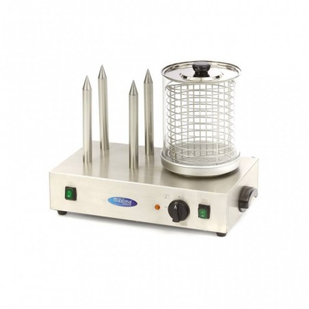 Comprar Calentador de perritos calientes diámetro 20 x 24 cm apto para lavavajillas con 4 pinchos en Pepebar