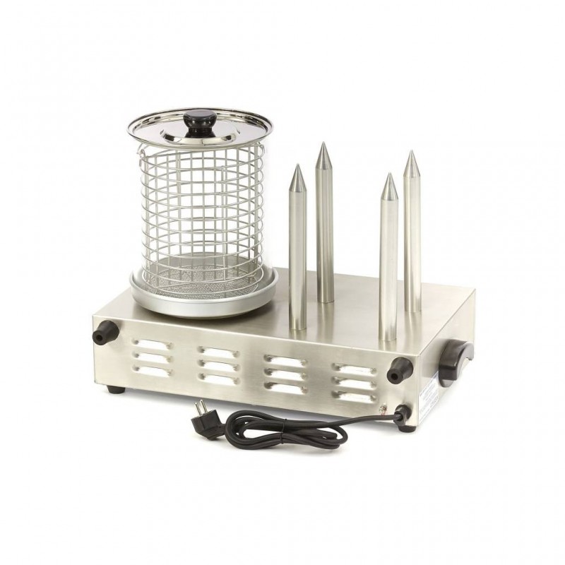 Comprar Calentador de perritos calientes diámetro 20 x 24 cm apto para lavavajillas con 4 pinchos en Pepebar