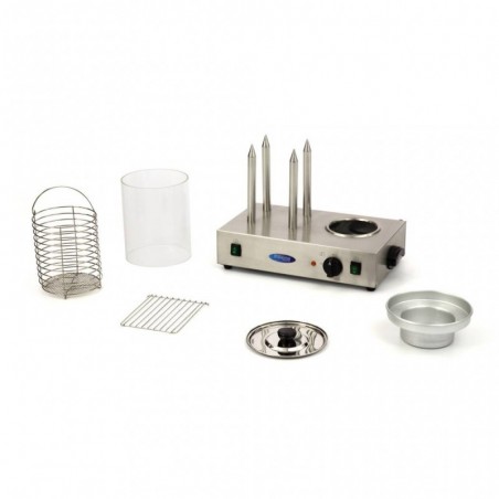 Comprar Calentador de perritos calientes diámetro 20 x 24 cm apto para lavavajillas con 4 pinchos en Pepebar