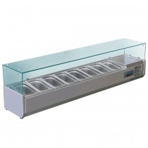 Vitrina refrigerada expositora 8 cubetas GN 1/4 Polar G610