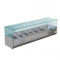 Vitrina refrigerada expositora ingredientes 6 cubetas GN 1/3 Polar GD876 - Pepebar Vitrina refrigerada expositora ingredientes 6 cubetas GN 1/3 Polar GD876 - Catálogo Vitrina tapas sobremostrador