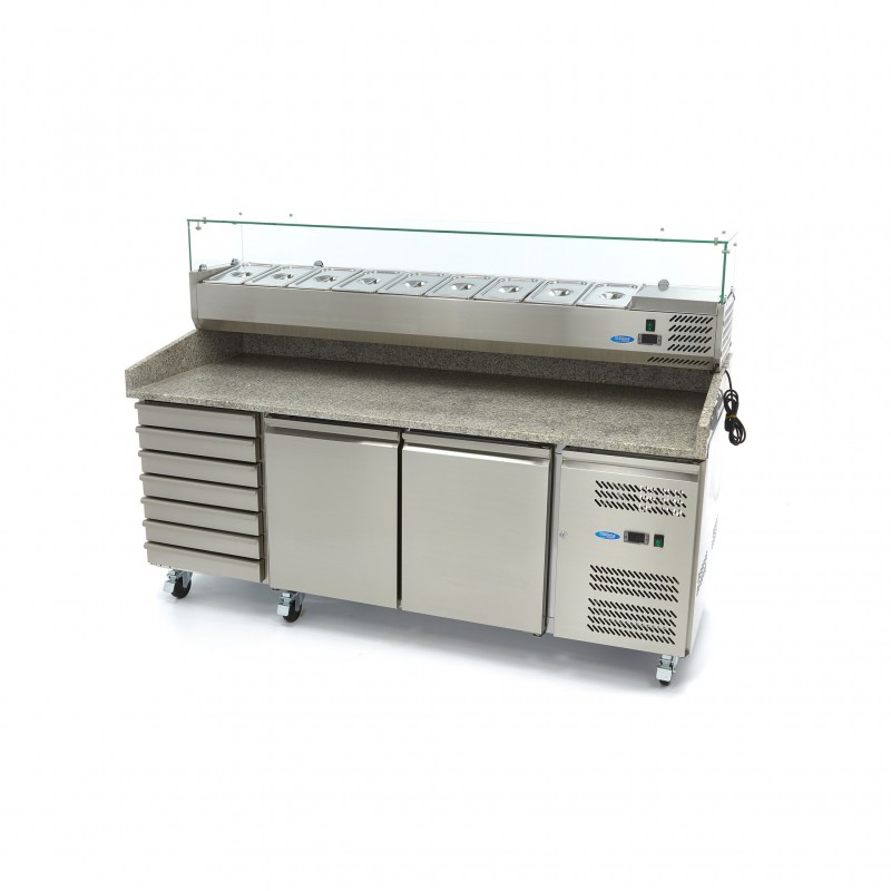 Comprar Mesa refrigerada de preparación 1/6 GN 2 puertas y 7 cajones en Pepebar