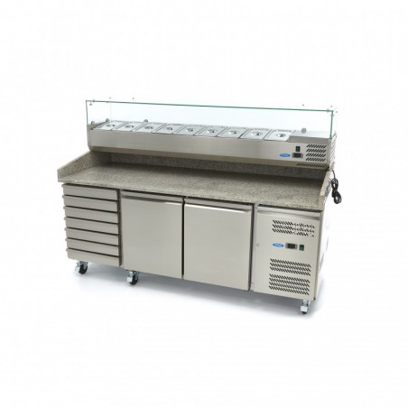 Comprar Mesa refrigerada de preparación 1/6 GN 2 puertas y 7 cajones en Pepebar