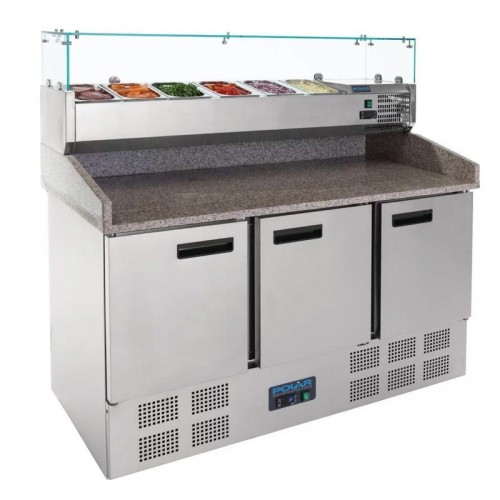 Mostrador de preparación ensaladas/pizzas 3 puertas Polar CN267 Comprar Mostrador de preparación ensaladas/pizzas 3 puertas Polar CN267 en Pepebar