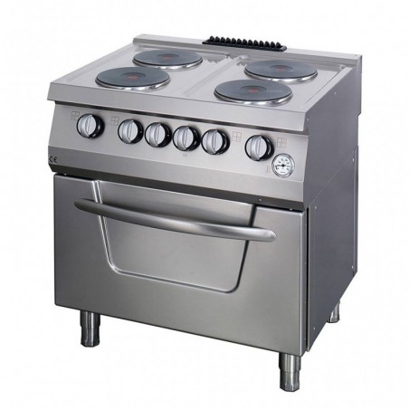 Comprar Cocina industrial 4 quemadores 70 cm de profundidad con horno eléctrico en Pepebar