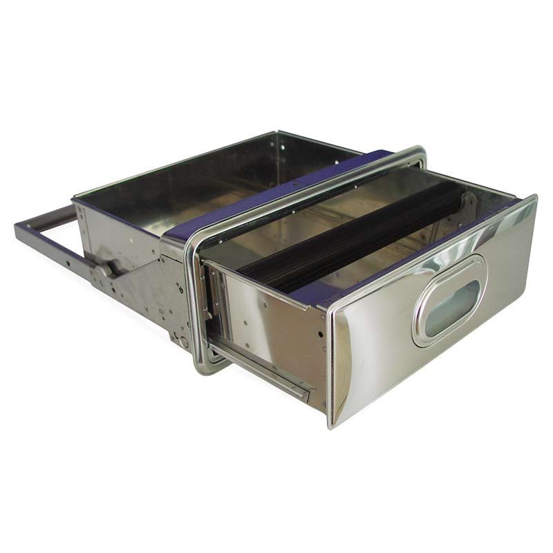 ▷ Cajón de acero inoxidable con golpeador para posos de café F485406