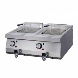 Freidora eléctrica 2 x 12 litros 70 cm de profundidad con grifo de vaciado - Pepebar Freidora eléctrica 2 x 12 litros 70 cm de profundidad con grifo de vaciado - Catálogo Freidora doble