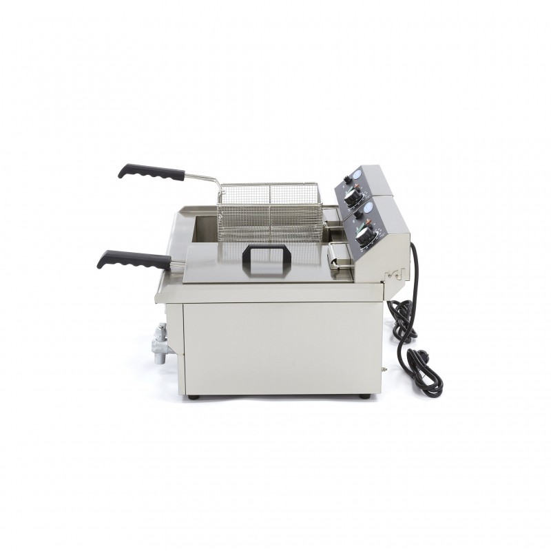 Comprar Freidora 2 cestas de 16 litros con grifo de vaciado en Pepebar