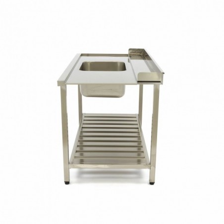 Comprar Mesa para lavavajillas 120 x 75 cm izquierda con fregadero peto y estante en Pepebar