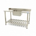 Mesa para lavavajillas 120 x 75 cm derecha con peto y estante