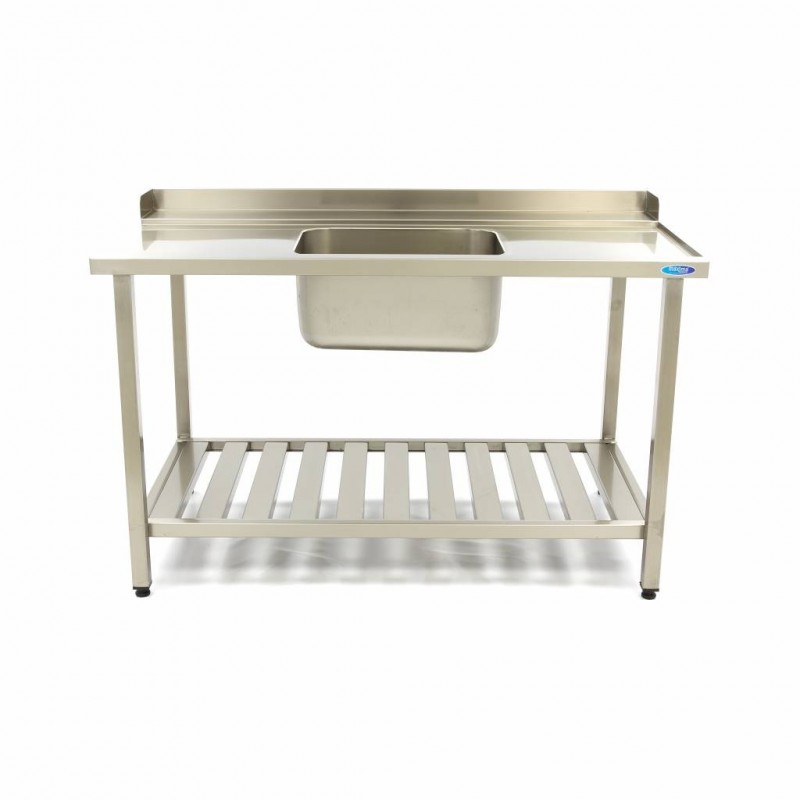 Mesa para lavavajillas 160 x 75 cm derecha con fregadero peto y estante Comprar Mesa para lavavajillas 160 x 75 cm derecha con fregadero peto y estante en Pepebar