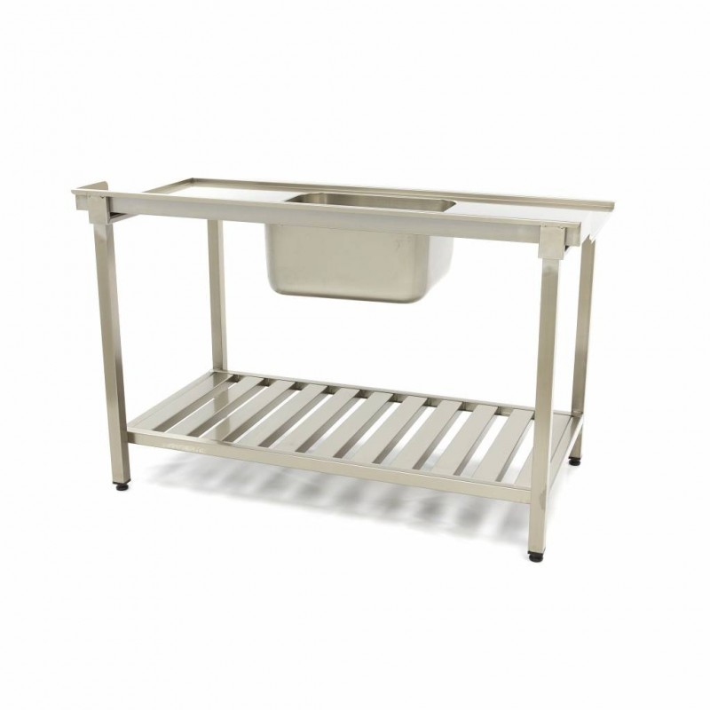 Mesa para lavavajillas 160 x 75 cm derecha con fregadero peto y estante Comprar Mesa para lavavajillas 160 x 75 cm derecha con fregadero peto y estante en Pepebar