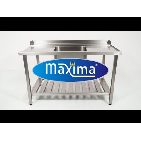 Mesa para lavavajillas 160 x 75 cm derecha con fregadero peto y estante Comprar Mesa para lavavajillas 160 x 75 cm derecha con fregadero peto y estante en Pepebar
