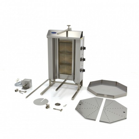 Comprar Máquina de kebab a gas 3 quemadores 30 kg carne en Pepebar