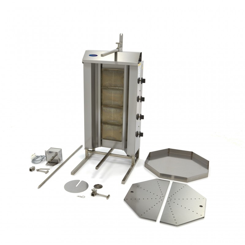 Comprar Máquina de kebab a gas 4 quemadores 50kg carne en Pepebar