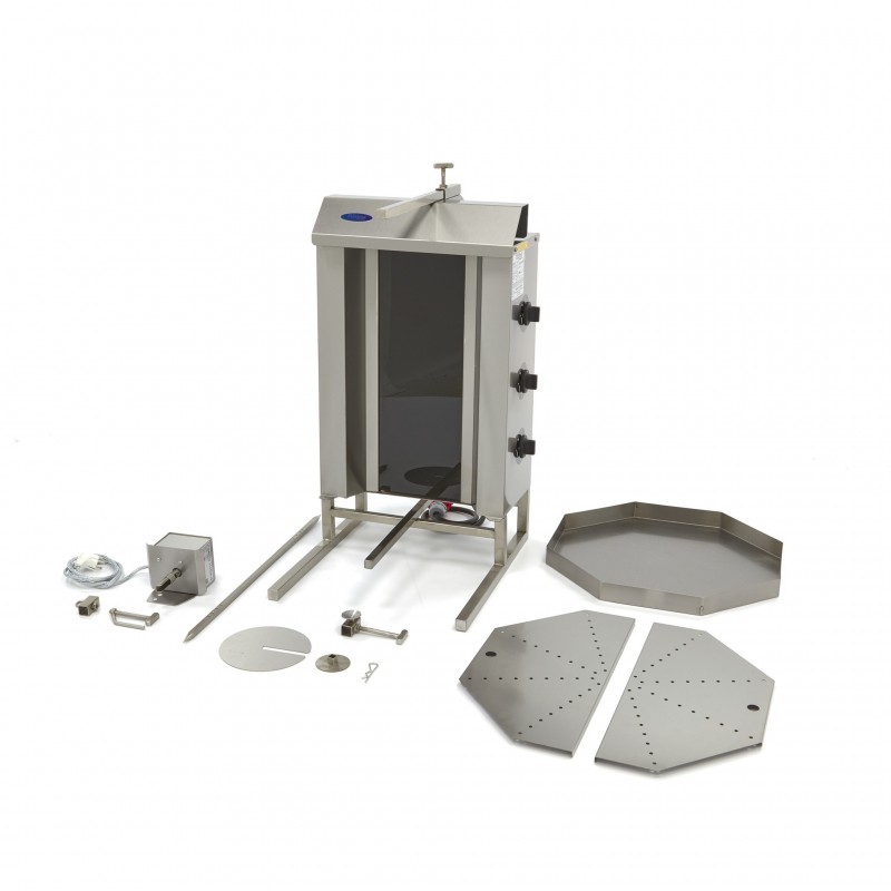 Comprar Máquina de kebab eléctrica 3 quemadores 30 kg carne en Pepebar