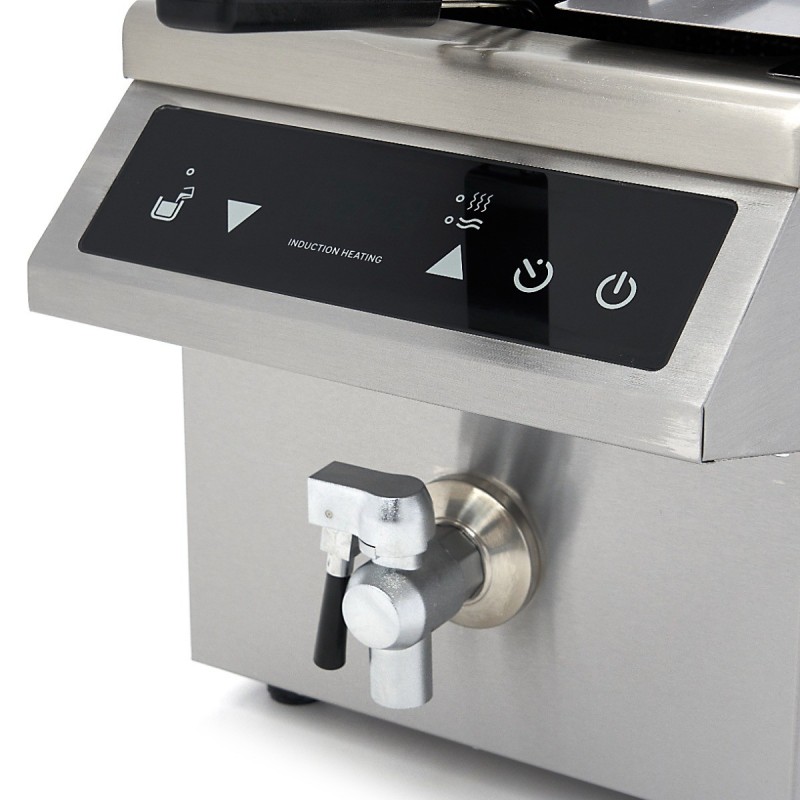 Comprar Freidora 8 litros 1 cesta inducción con grifo de vaciado en Pepebar