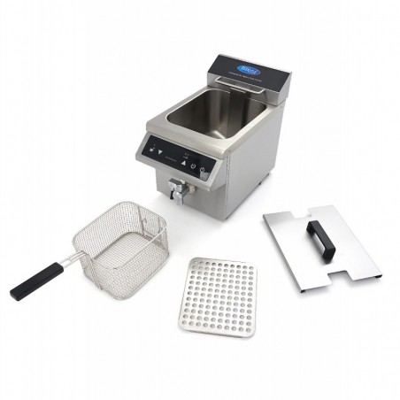 Comprar Freidora 8 litros 1 cesta inducción con grifo de vaciado en Pepebar