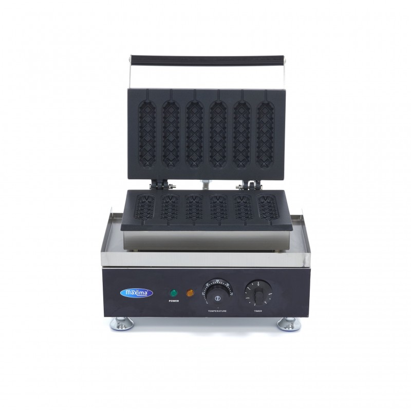 Comprar Gofrera industrial 6 hot dogs de maíz diseño diamante en Pepebar